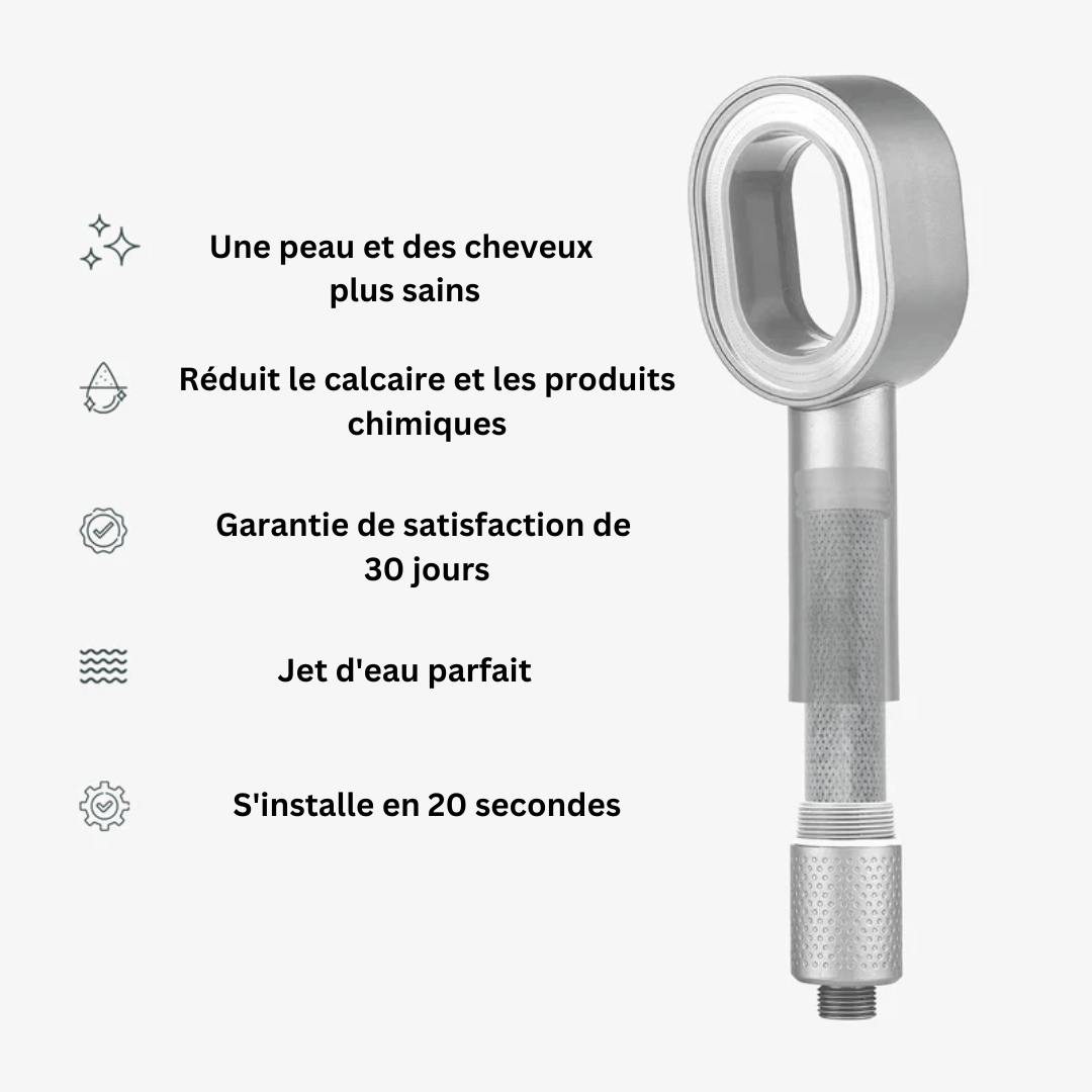 Pommeau de douche filtrant - Eau purifiée